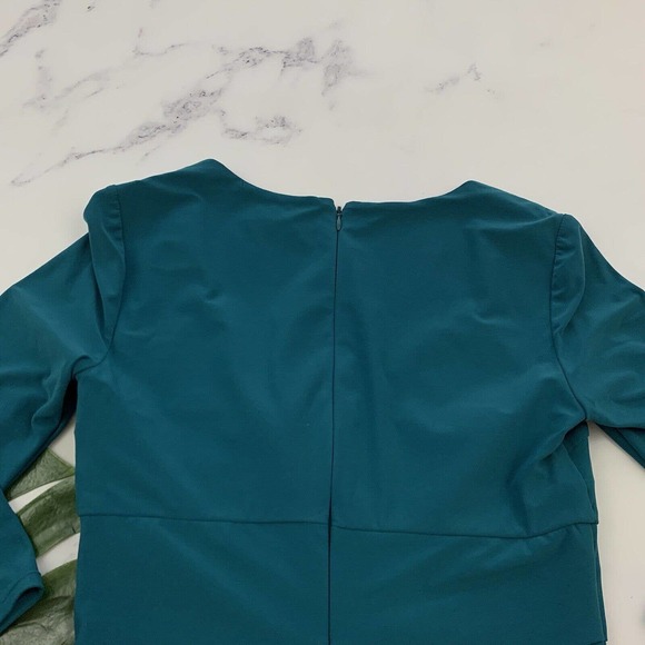 WHBM White House Black Market Instantly Slimming Sheath Dress Size 8 Teal - Picture 8 of 10